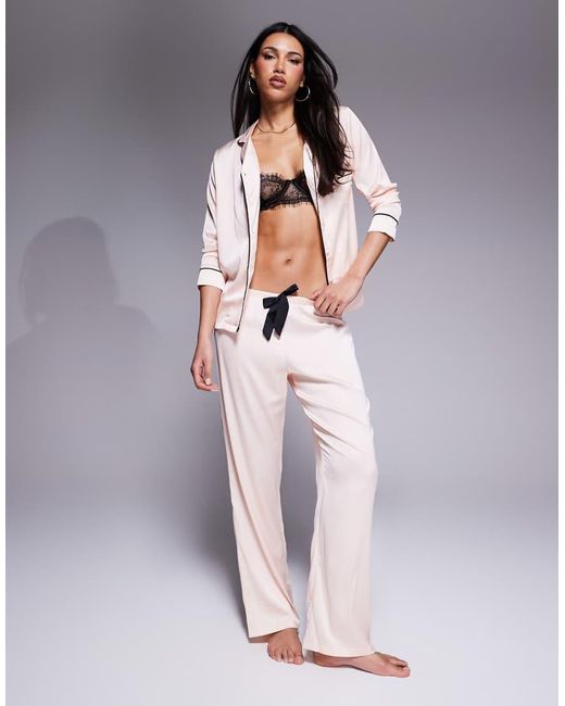 Bluebella Pink Claudia Luxury Satin Long Pyjama Set