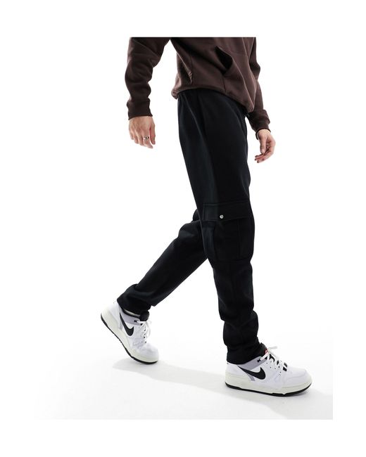 ASOS Black Oversized Tapered joggers With Cargo Pocket Detail for men