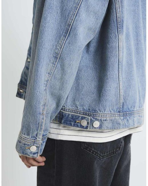 River Island Blue Regular Fit Denim Jacket for men