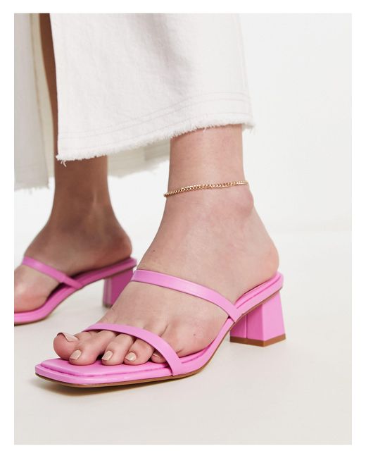 Raid Pink Frieda Strappy Mid Heeled Sandals
