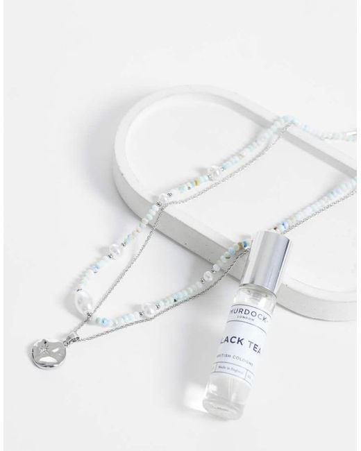 ASOS White 2 Pack Faux Pearl Beaded And Coin Pendant Necklace for men