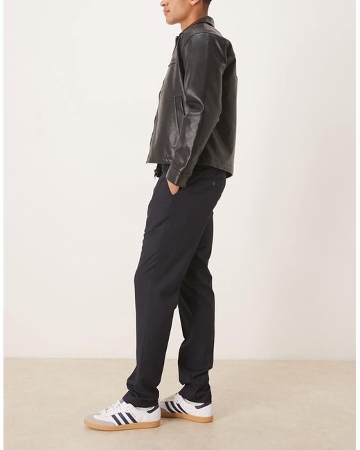 Mango Black Slim Fit Trousers for men