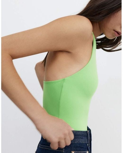 Pull&Bear Green Halter Strappy Bodysuit