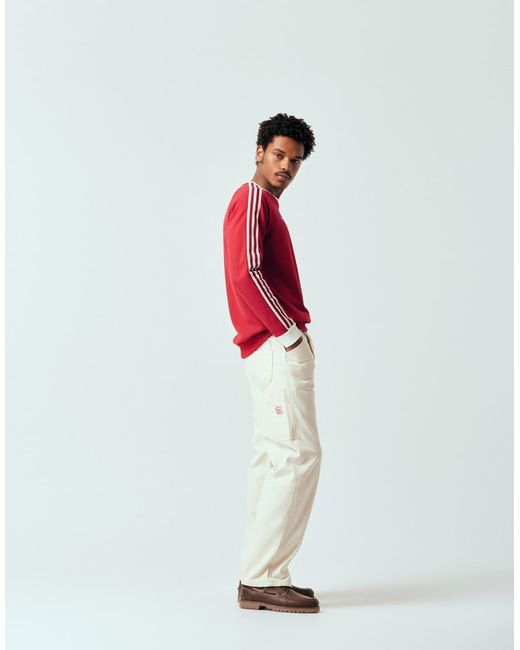 Adidas Originals Red Adidas Football Manchester United Long Sleeve Top