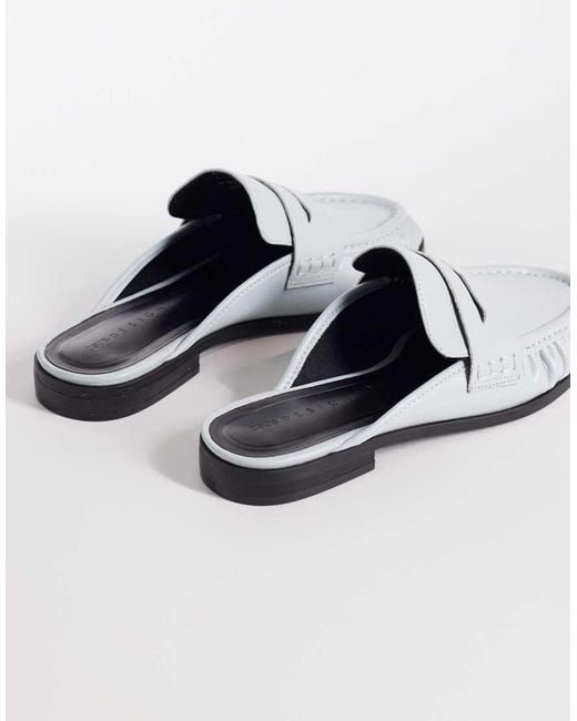 ASOS White Mouse Ruched Detail Loafer Mules