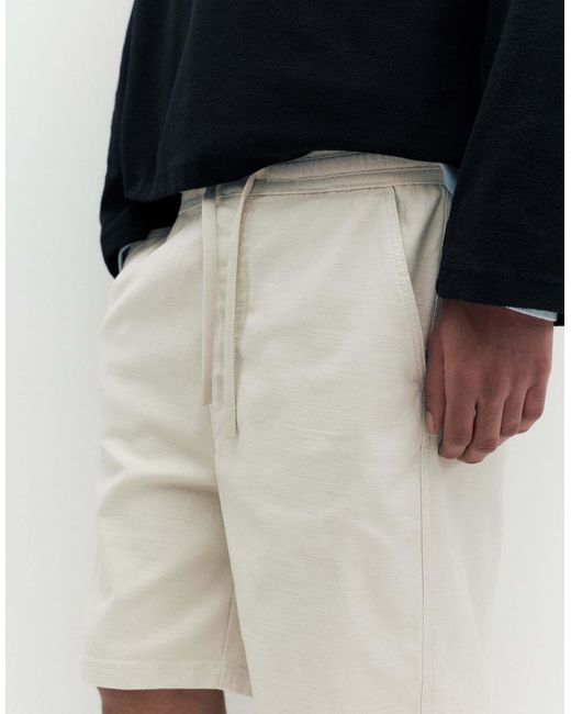 Bermuda à taille élastique - sable Pull&Bear pour homme en coloris Blue