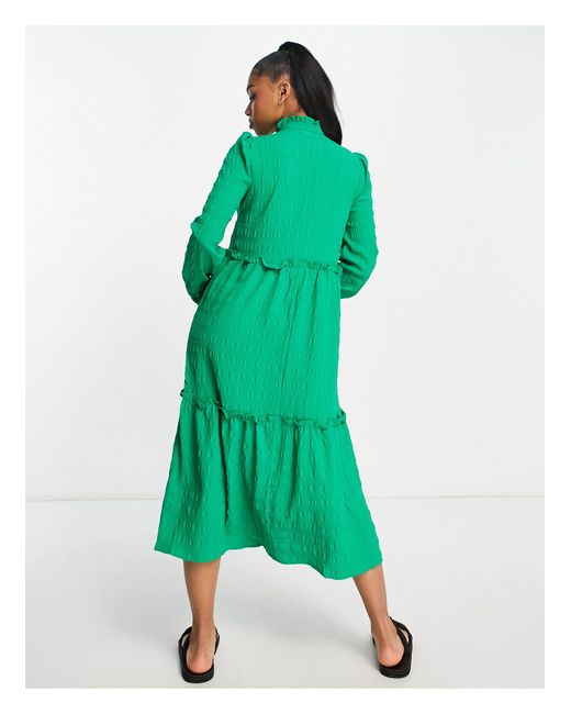 Monki Synthetic Polyester Tiered Midi 