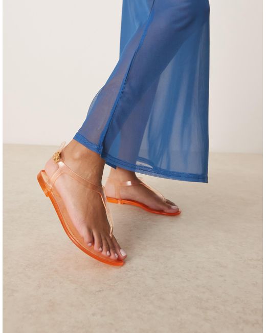 ASOS Blue Float Jelly Toe Post Sandal
