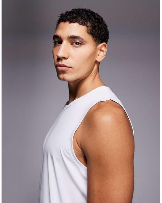 4505 Blue Icon Training Sleeveless Loose Fit Tank With Quick Dry for men