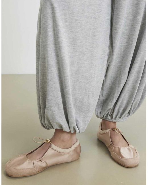 River Island Gray Toggle Sneakerina Ballet Trainers