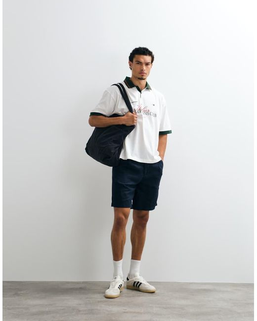 ASOS White Oversized Polo With Dunlop Tennis for men