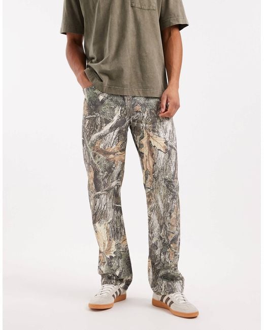 ASOS – weite hose mit military-muster in Multicolor für Herren