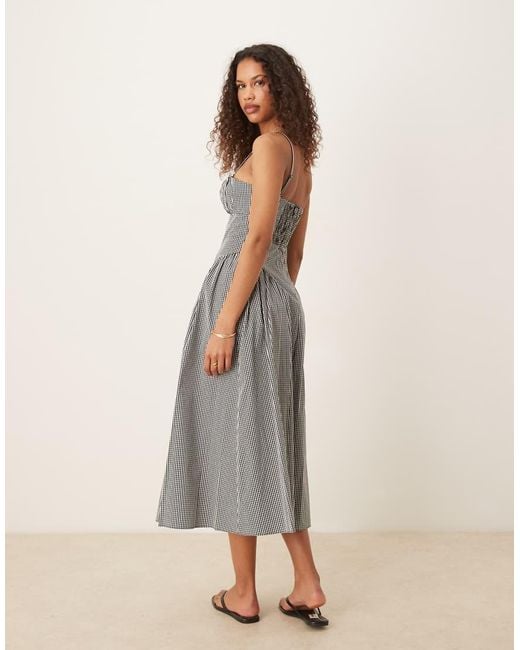Mango Natural Adjustable Strap Midaxi Dress With Structured Bodice