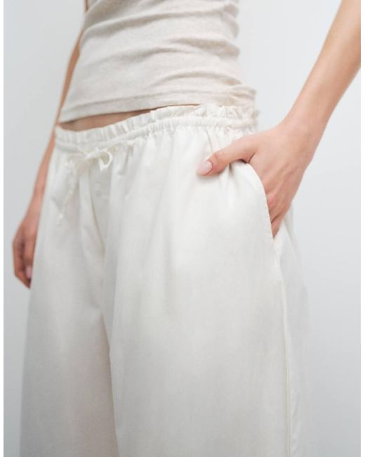 Monki White Balloon Leg Pants