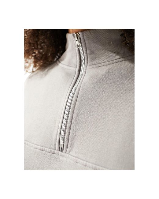 ASOS Gray Oversized Half-zip Sweatshirt