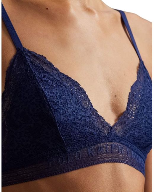 Polo Ralph Lauren Blue Love Collection Lace Triangle Bralette