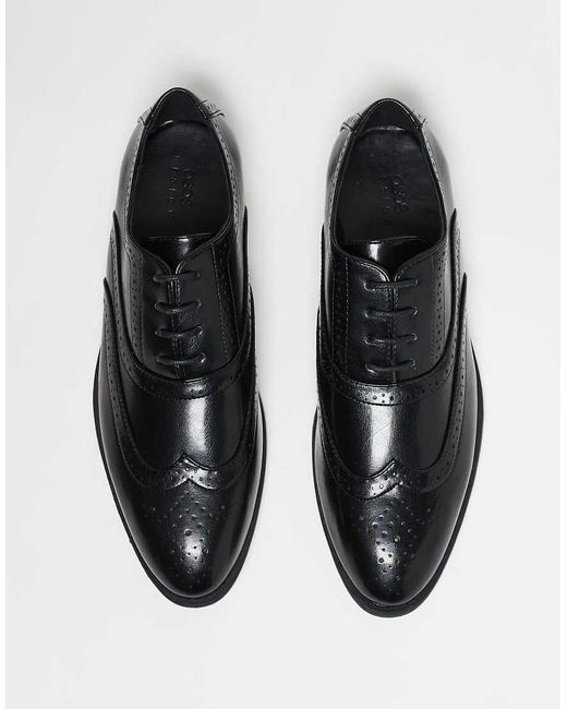 ASOS Black Lace Up Brogue Shoes for men
