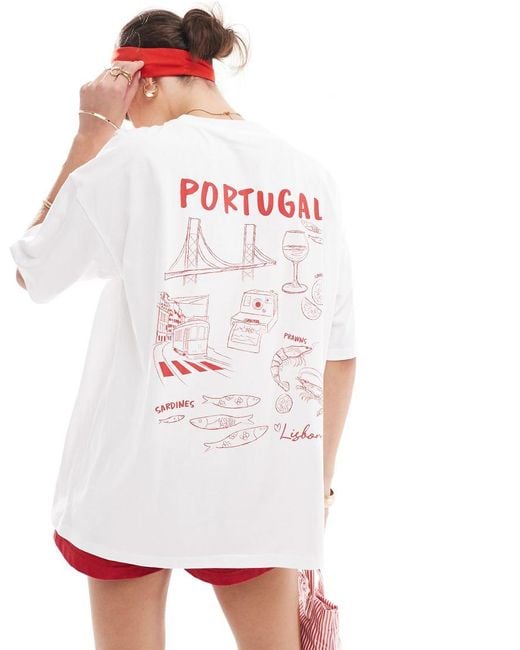 ASOS White Oversized T-shirt With Portugal Graphic