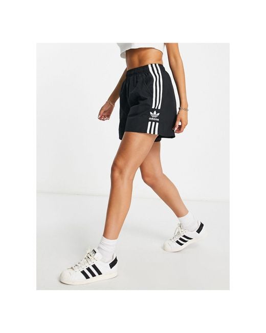 Adidas Originals Black Three Stripe Oversized Shorts