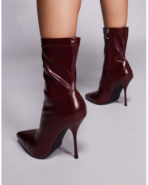 SIMMI Red Simmi London Miletus High Heeled Ankle Boots