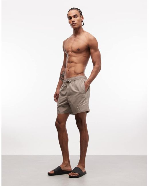 ASOS Natural Swim Shorts for men
