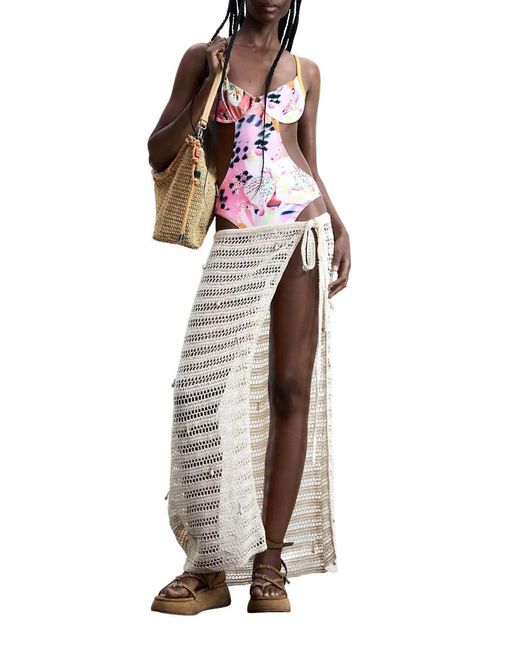 Desigual Red Tropical Swimsuit