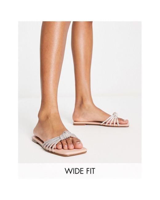 SIMMI White Simmi london wide fit – aliana – verzierte sandalen