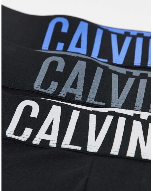 Calvin Klein Black Intense Power 3 Pack Cotton Trunks for men