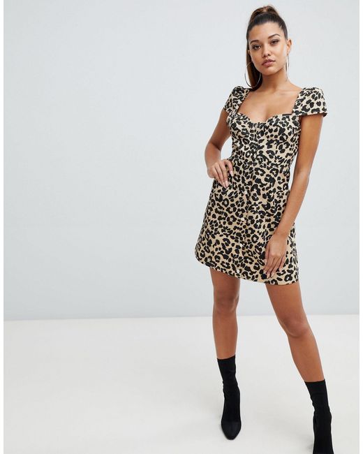 button down leopard print dress
