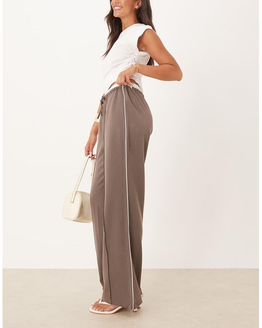 Brave Soul Natural Contrast Waistband Tailored Trousers