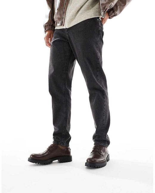 SEQWL Black Calvin Chunky Lace Up Derby Shoes for men