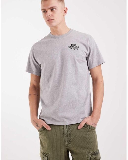 Levi's Gray Western Back Graphic Relaxed T-Shirt for men