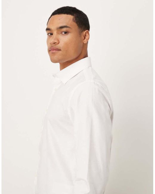 Camicia Slim Fit Bianca di SELECTED in White da Uomo