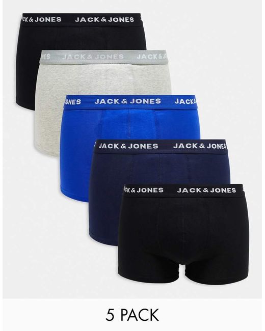 Pack De 5 Calzoncillos De Jack & Jones de hombre de color Blue