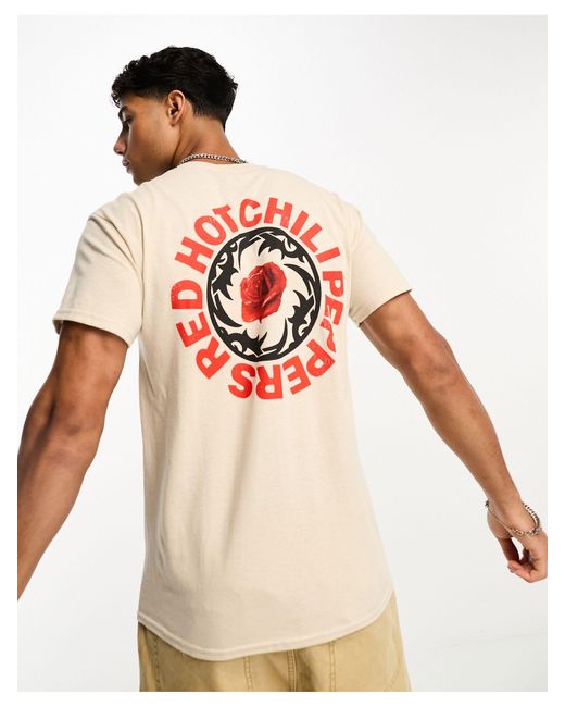River Island White Red Hot Chilli Peppers T-shirt for men