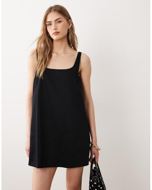 ASOS Natural Scoop Neck Shift Mini Dress