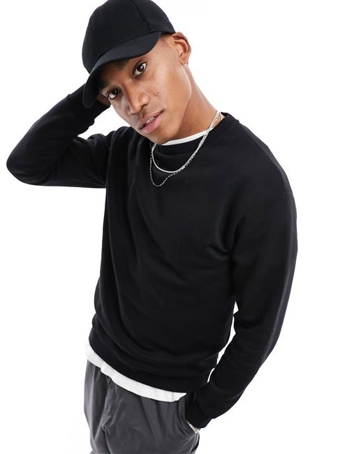 Jack & Jones Black Oversized Sweat for men
