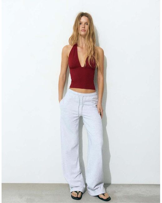 Pull&Bear White Halter Balconette Top