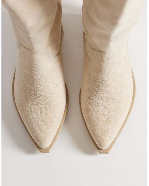 SEQWL Wide Fit Natural Western Knee Boots