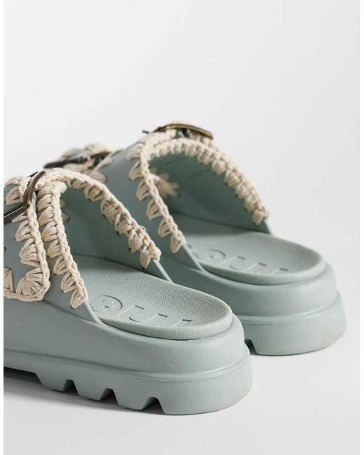Mou Gray Eva Two Buckle Sandals