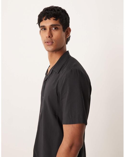 Chemise standard à manches courtes et imprimé SELECTED pour homme en coloris Black