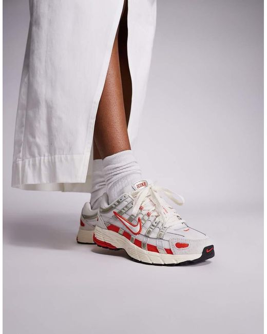Zapatillas De Deporte Blanco Hueso Y Rojas P-6000 De Nike de color Gray