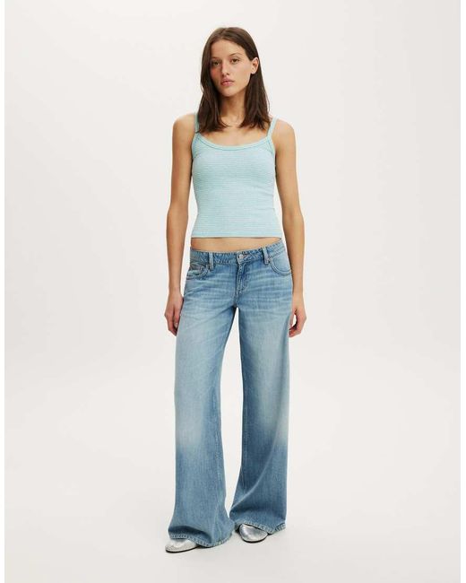 Cotton On Blue Goldie Rib Scoop Cami