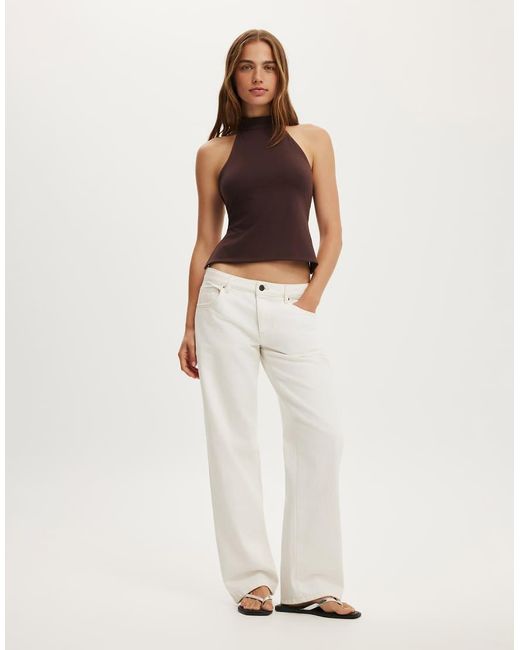 Cotton On Brown Hold Me Halter Twist Back