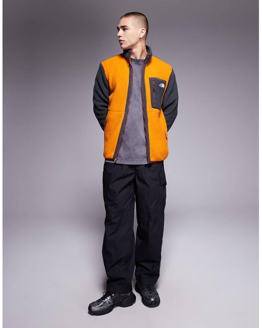 The North Face Orange Yumiori Full Zip Colourblock Fleece for men