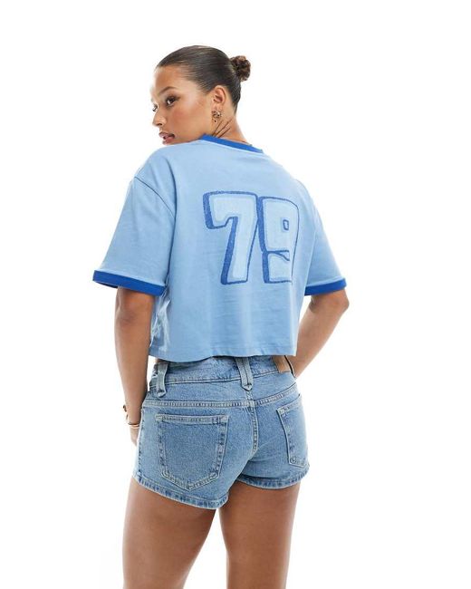 Cotton On Blue Micro Low Denim Short