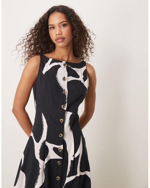 ASOS White Slash Neck Button Down Vest Maxi Sundress