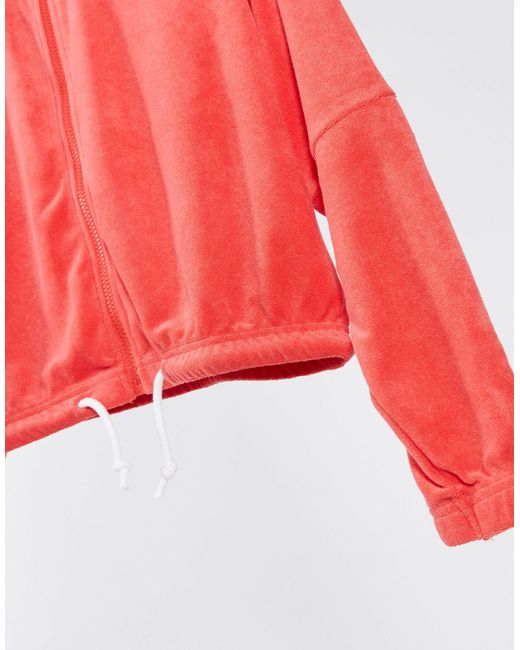 Nike crop retro terry towelling crop sweatshirt in orange sale