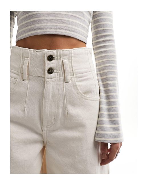 Lee Jeans White Pleated Straight Leg Jeans