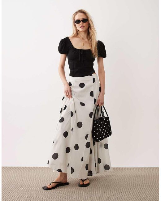 Miss Selfridge Black Puff Sleeve Milkmaid Top